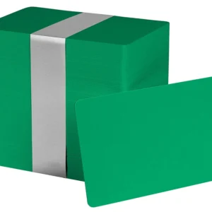 100 Tarjetas PVC VERDE p/Impresora de credenciales