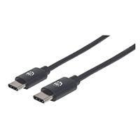 CABLE USB,MANHATTAN,354882,-C V2.0, C-C 3M NEGRO 60W, 480MB