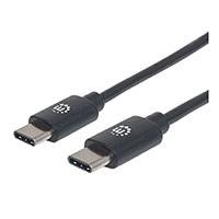 CABLE USB,MANHATTAN,354868,-C V2.0, C-C 0.5M NEGRO 60W, 480MBPS
