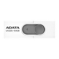 MEMORIA ADATA 64GB USB 2.0 UV220 RETRACTIL BLANCO-GRIS (AUV220-64G-RWH