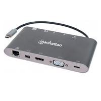 DOCKING USB,MANHATTAN,152808,-C 11 PTOS, HDMI/MINI DP/VGA, USB-C PD/3X