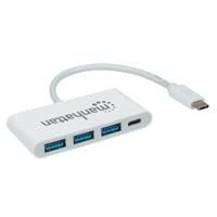 HUB USB,MANHATTAN,163552,-C 3 PTOS A + 1 PTO C