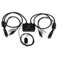 SWITCH CONMUTADOR KVM DE 2 PUERTOS HDMI® USB AUDIO MINI JACK CON CABLE