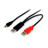 CABLE DE 91CM USB EN Y PARA DISCOS DUROS EXTERNOS – 2X USB A MACHO A 1