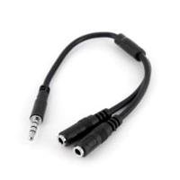 ADAPTADOR DIVISOR DE AUDIO MINI-JACK 3.5MM 4 PINES A CONECTORES SEPARA