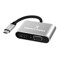 ADAPTADOR DE USB TIPO C A HDM1  VGA PERFECT CHOICE
