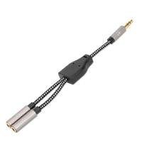 ADAPTADOR,MANHATTAN,356114, AUDIO 3.5MM 1 M A 2 H, 15CM, CONECTA DOS A