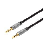 CABLE AUDIO,MANHATTAN,355988, ESTEREO 3.5MM M-M 1.0M NEGRO/ALUMINIO PL