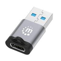 ADAPTADOR,MANHATTAN,356305, USB-C V3.2 GEN1, AM-CH, 5GBPS 3A, ALUMINIO