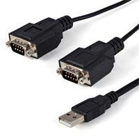 CABLE 1.8M USB A 2 PUERTOS SERIAL RS232 DB9 RETENCION DEL PUERTO DE AS