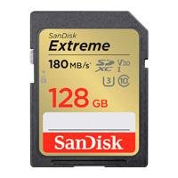 MEMORIA SANDISK SDXC 128GB EXTREME 180MB/S 4K CLASE 10 U3 V30 SDSDXVA-