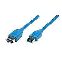 CABLE USB,MANHATTAN,322447, V3.2 EXT. TIPO A 3.0M AZUL, 5 G
