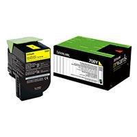 TONER LEXMARK 70C80Y0 AMARILLO, RENDIMIENTO ESTANDAR 1000 PAGINAS, PAR