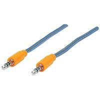 CABLE AUDIO,MANHATTAN,352802, ESTEREO 3.5MM M-M 1.0M TEXTIL AZUL/NARAN