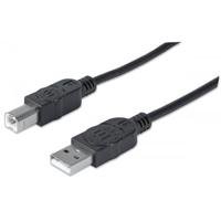 CABLE USB,MANHATTAN,337779, V2.0 A-B 5.0M, ALTA VELOCIDAD,NEGRO